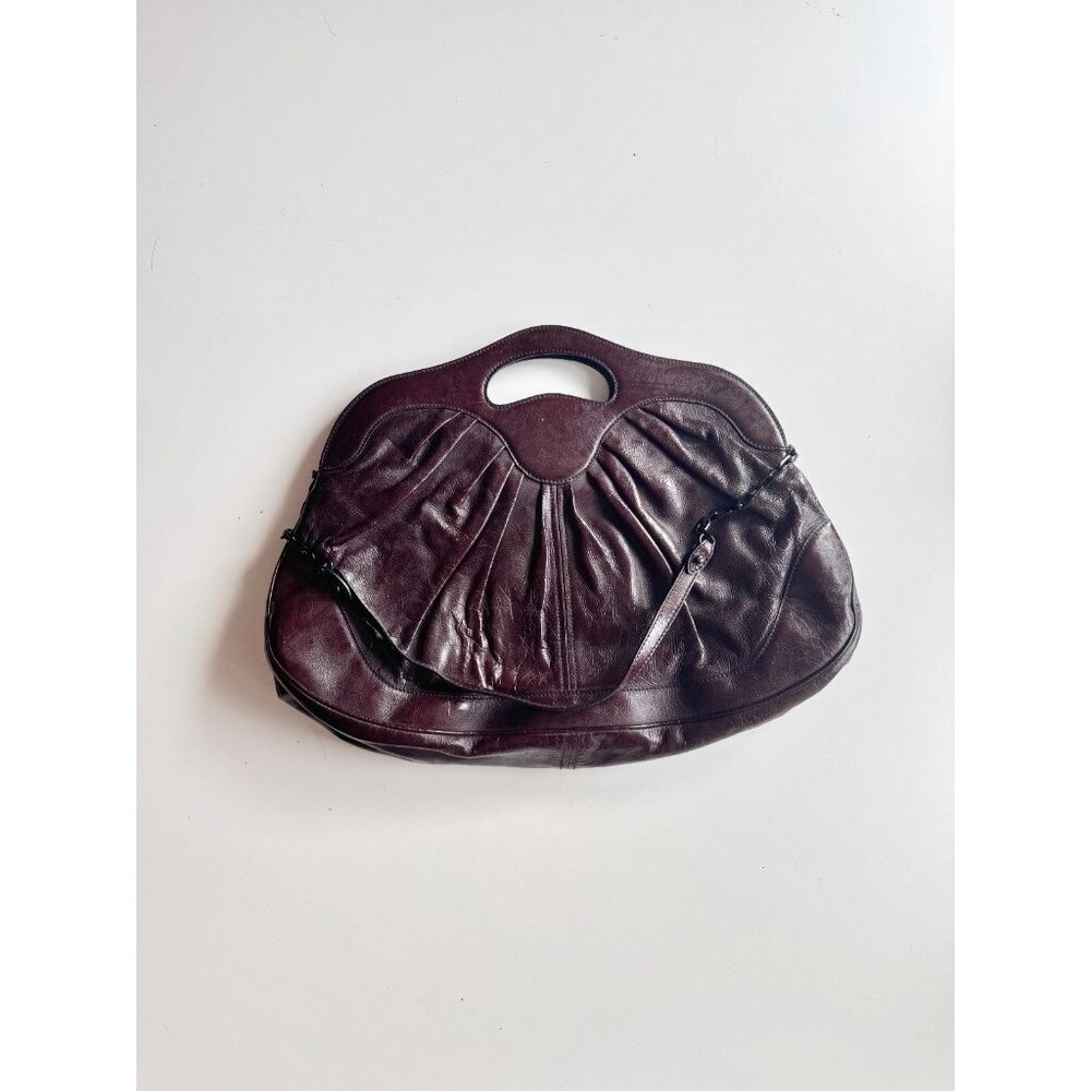 ALEXANDER MCQUEEN Oxblood Maroon Patent Leather Shoulder Bag Purse - Picture 11 of 16